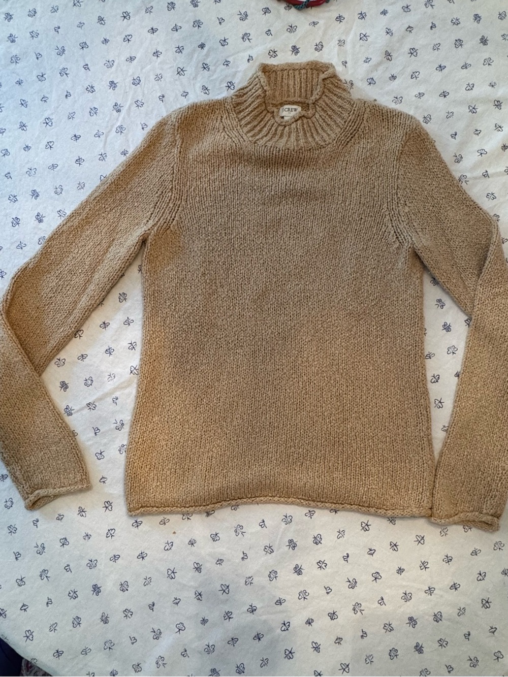 J. Crew Factory Women’s Beige Mock Neck Sweater